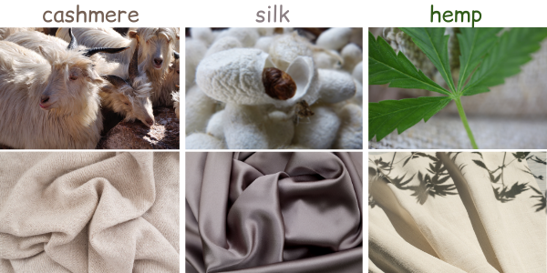 cashmere, silk & hemp fabrics